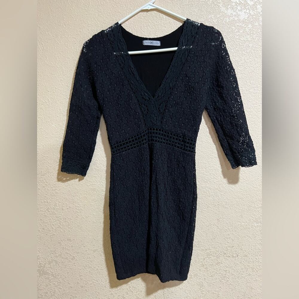 Nightcap Clothing Black Lace stretchy mini dress Small
